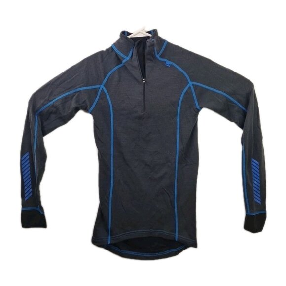 Helly Hansen Warm Freeze Half-Zip Base Layer Top Gray Mens Wool Blend Size S - Picture 1 of 12